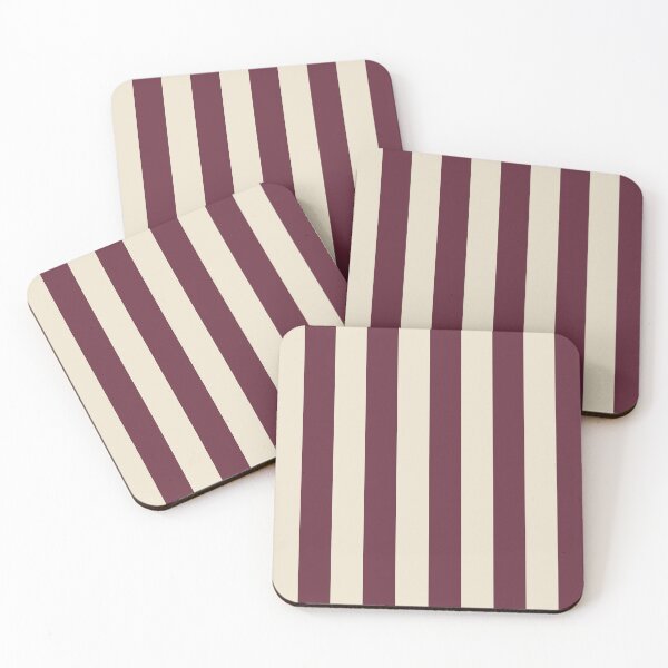 Item preview, Claret and Cream Wide Stripe – Bold Vertical Stripe Duvet Cover and Cushion designed and sold by In A Word | One-Word Tees & Gifts.