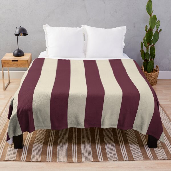 Item preview, Claret and Cream Wide Stripe – Bold Vertical Stripe Duvet Cover and Cushion designed and sold by In A Word | One-Word Tees & Gifts.