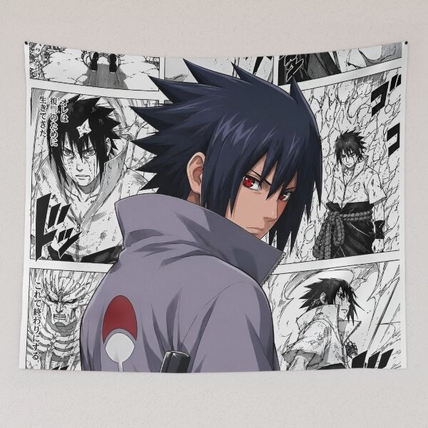 Item preview, Sasuke | Dark Anime Swordsman Red Eyes Manga Collage Aesthetic designed and sold by Dyan4.