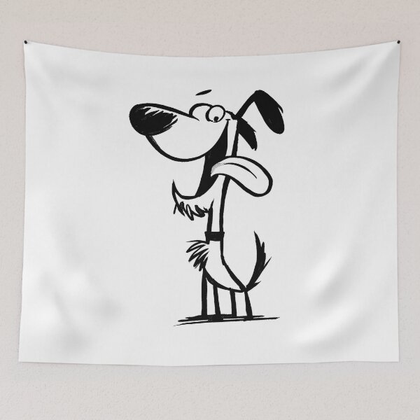 Item preview, Funny Cartoon Dog Ink Illustration with Long Tongue designed and sold by peterdesigns.