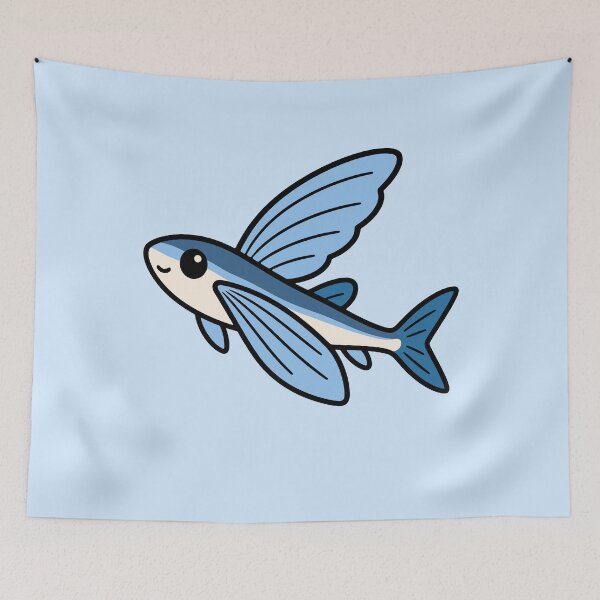 Item preview, Cute Cartoon Flying Fish designed and sold by WildlifeDoodle.