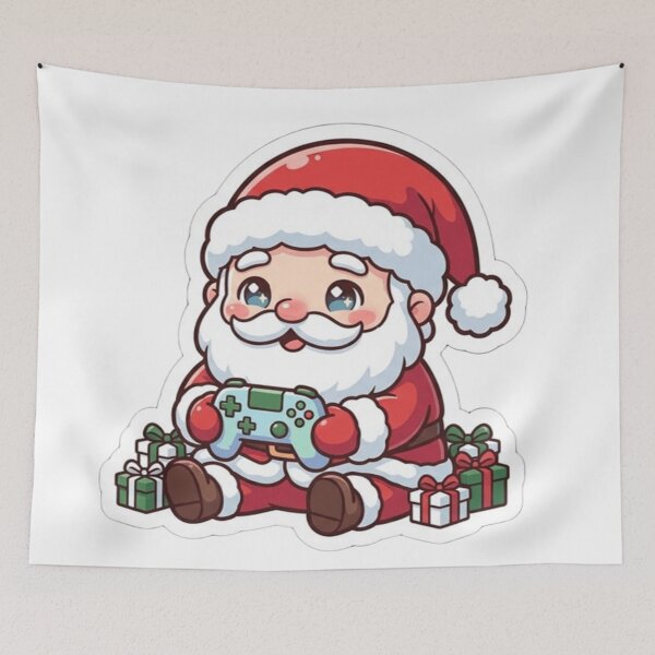Item preview, Santa Claus likes to play video games. chibi designed and sold by samuzai.