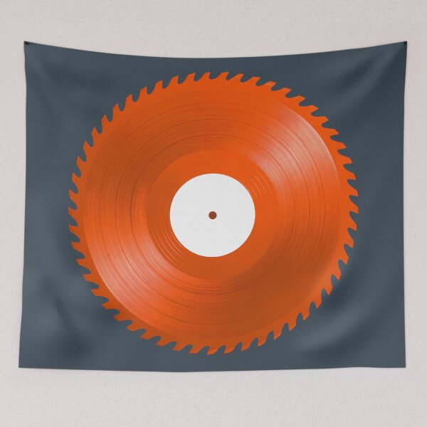 Item preview, Orange Vinyl Record Saw Blade Surreal Music Graphic designed and sold by peterdesigns.