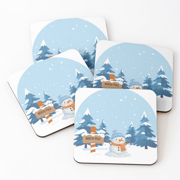 Item preview, Snowman by North Pole Sign in Winter Woods designed and sold by Gravity Market.