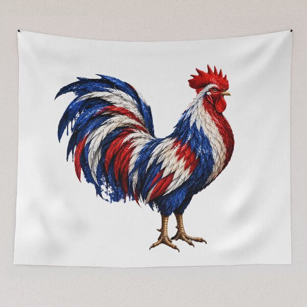 Item preview, French Rooster Art – France Flag Blue White & Red Patriotic Bird designed and sold by Graffiti Magic.