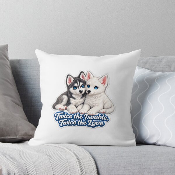 Item preview, Twice the Trouble, Twice the Love – Cute Siberian Husky Puppies designed and sold by Classic Chaos Creations.