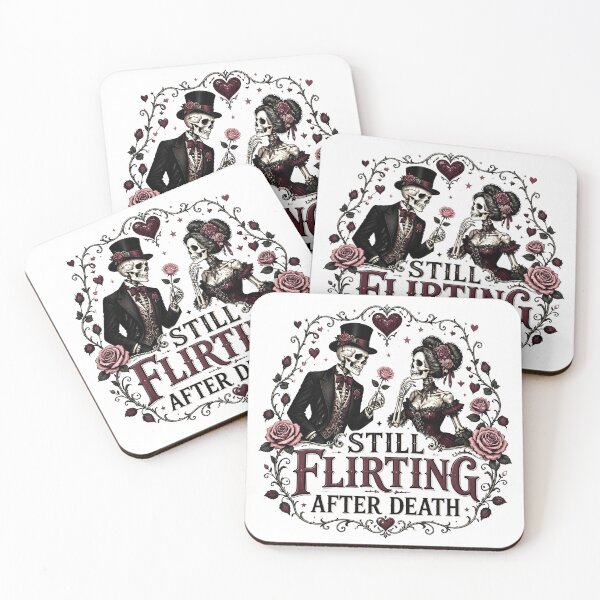 Item preview, Still Flirting After Death – Funny Gothic Romance and Dark Love Gift designed and sold by CuteDesignables.