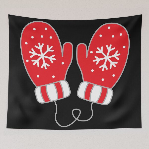 Item preview, Christmas Mittens with Snowflakes – Cute Winter Holiday Illustration designed and sold by DoveArtDesigns.