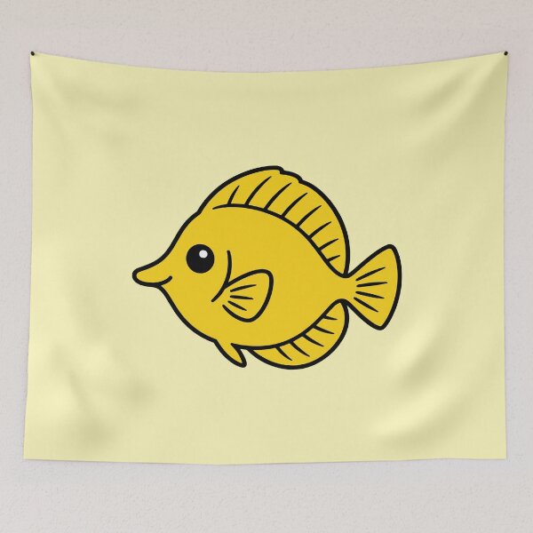 Item preview, Cute Cartoon Yellow Tang designed and sold by WildlifeDoodle.