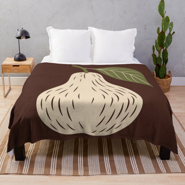 Item preview, Pear Linocut Art – Cream Pear on Chocolate Brown Block Print Kitchen Decor designed and sold by In A Word | One-Word Tees & Gifts.