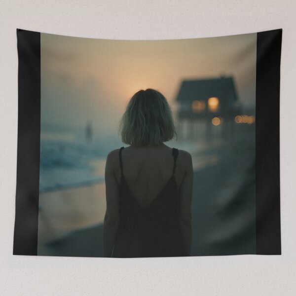Item preview, Woman on Beach at Dusk designed and sold by ConcreteCandy.