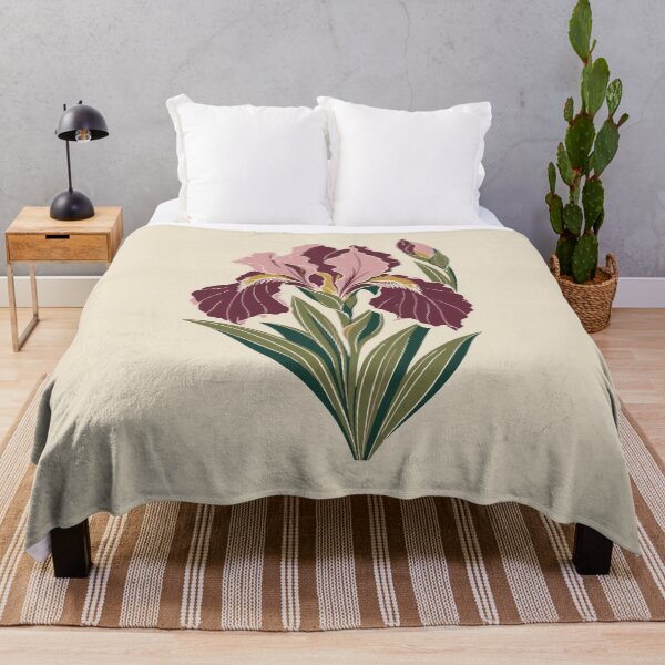 Item preview, Iris Linocut Art – Iris Flower Block Print Cushion and Wall Art designed and sold by In A Word | One-Word Tees & Gifts.