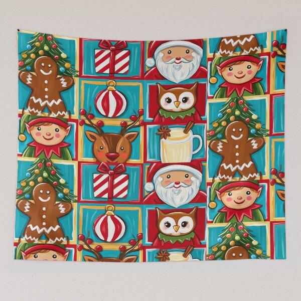Item preview, Christmas Wonderland Featuring Santa Claus, Rudolph, and a Jolly Gingerbread Man designed and sold by OlfactoART Studio.