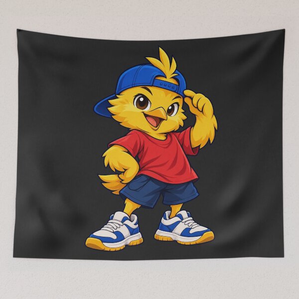 Item preview, Cool Yellow Chick Hip Hop Blue Cap Red Shirt Street Style designed and sold by salmaousiri.
