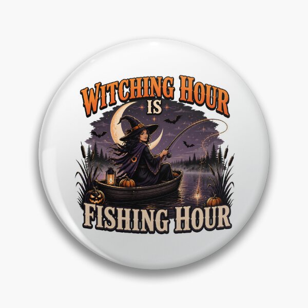 Item preview, Witching Hour Is Fishing Hour – Funny Halloween Fishing Gift for Anglers designed and sold by CuteDesignables.