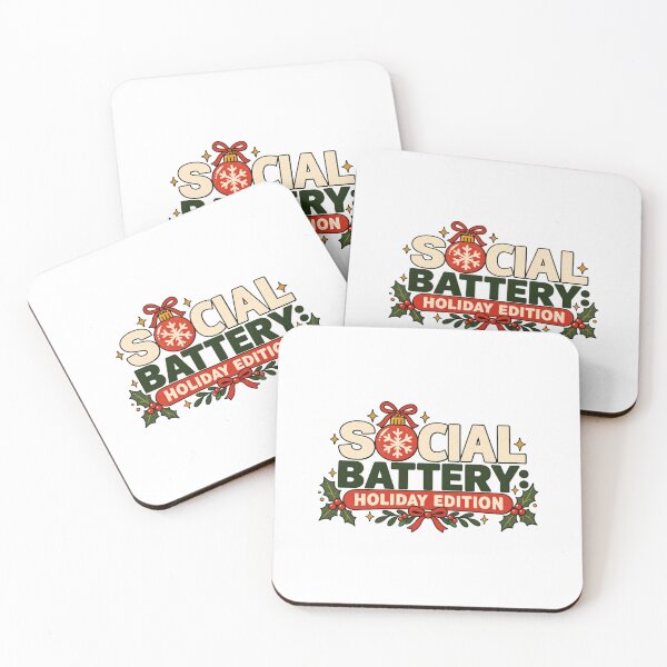 Item preview, Social Battery Holiday Edition Funny Introvert Christmas Quote designed and sold by VYBEHAUS.