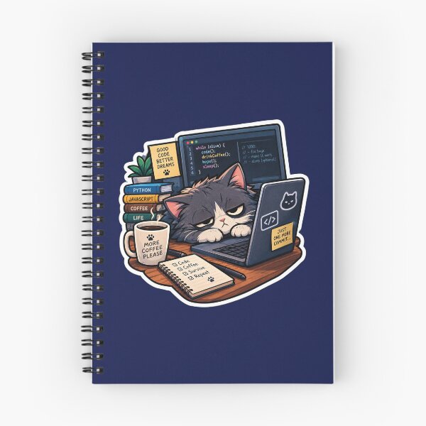 Item preview, Sleepy Programmer Cat Coding Humor designed and sold by MerlinWear.