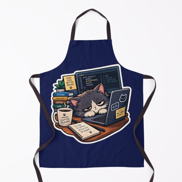 Item preview, Sleepy Programmer Cat Coding Humor designed and sold by MerlinWear.