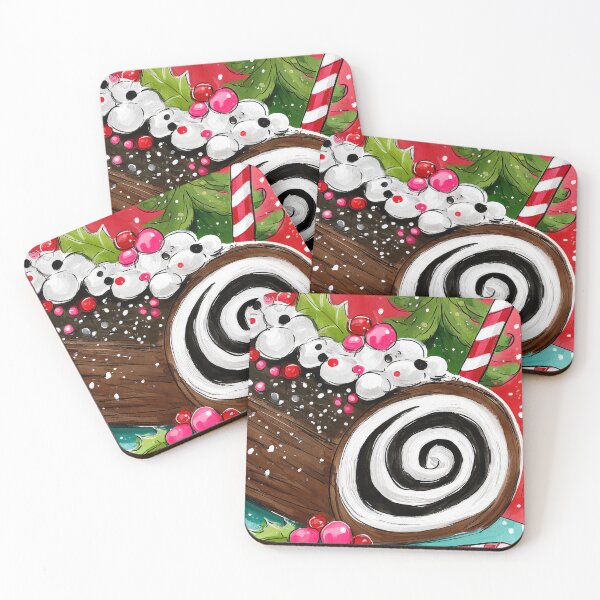 Item preview, A Magical Christmas Yule Log Cake Adorned with Festive Berries, Candy Canes, and Holly  designed and sold by OlfactoART Studio.