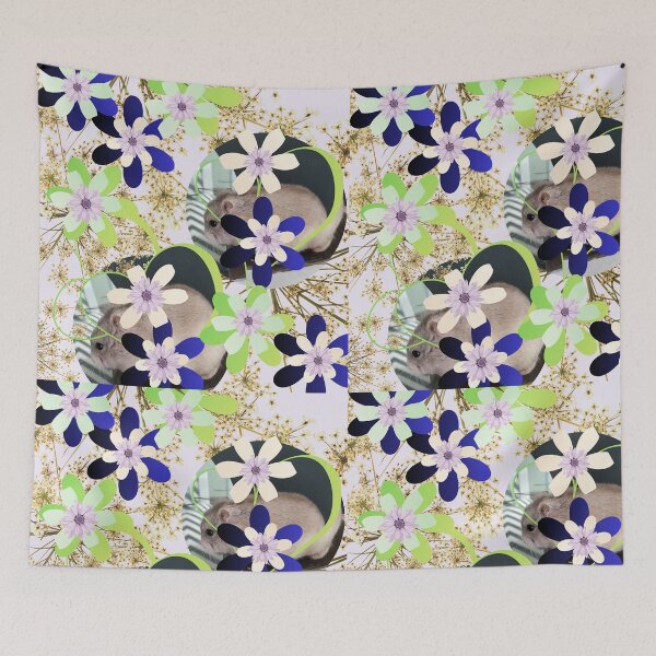 Item preview, Cute Hamster and Spring Floral Blossom Pattern designed and sold by MTNADJE.
