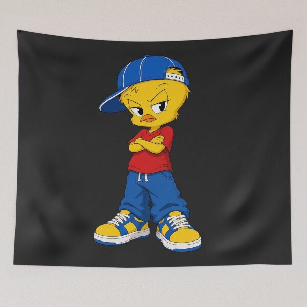 Item preview, Cool Yellow Chick Blue Baggy Pants Crossed Arms Street Style designed and sold by salmaousiri.