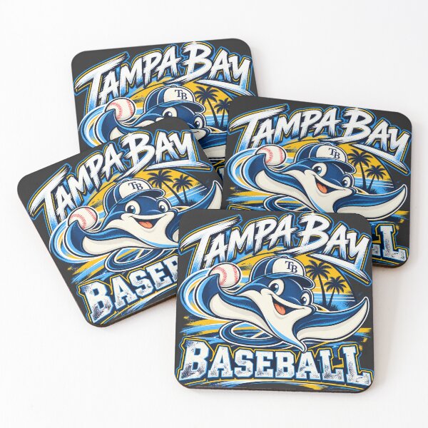 Item preview, Tampa Bay Baseball Ray Mascot Sunset Palm Trees Waves designed and sold by salmaousiri.