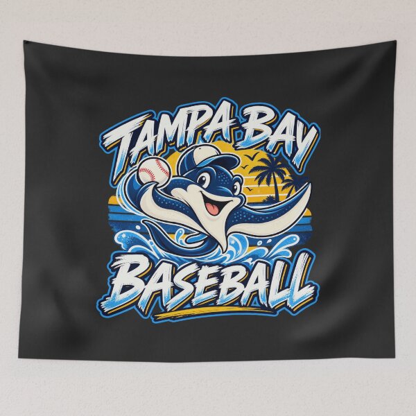 Item preview, Tampa Bay Baseball Ray Mascot Sunset Birds Palm Trees designed and sold by salmaousiri.