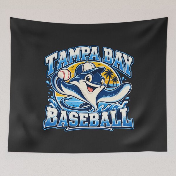 Item preview, Tampa Bay Baseball Ray Mascot Circular Sunset Palm Splash designed and sold by salmaousiri.