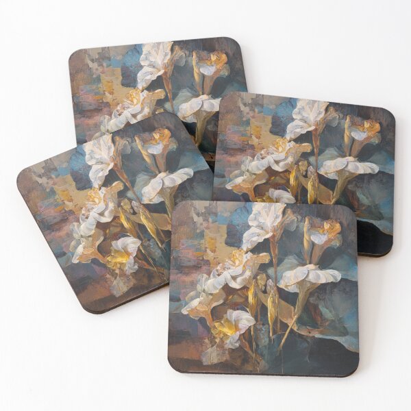 Item preview, Elegant white irises in full bloom  designed and sold by baksuart.