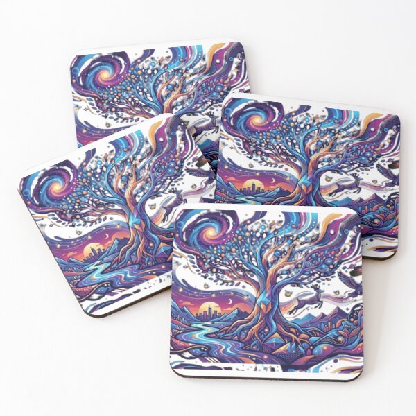 Item preview, Psychedelic Neon Cosmic Tree of Life designed and sold by HyperDriveWear.