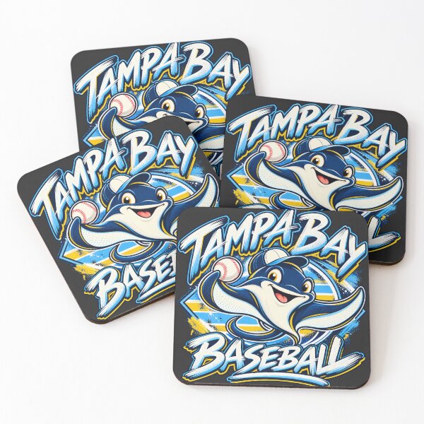 Item preview, Tampa Bay Baseball Ray Mascot Bold Blue Yellow Action Pose designed and sold by salmaousiri.