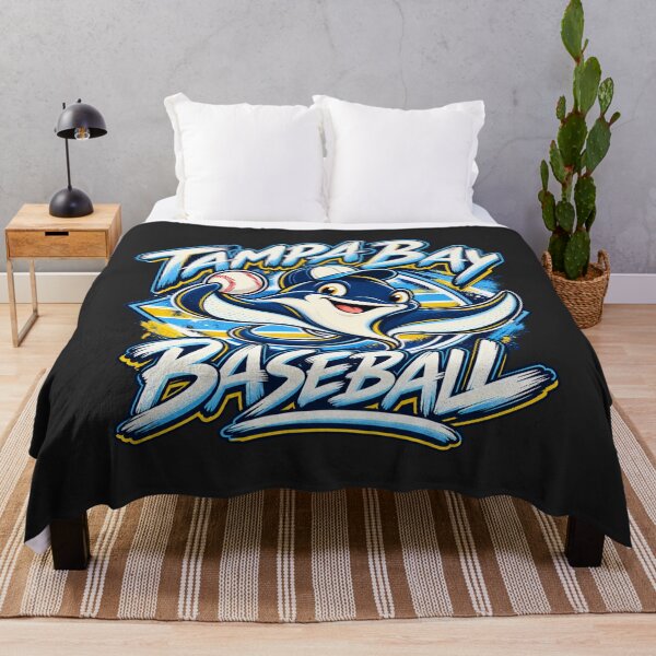 Item preview, Tampa Bay Baseball Ray Mascot Bold Blue Yellow Action Pose designed and sold by salmaousiri.