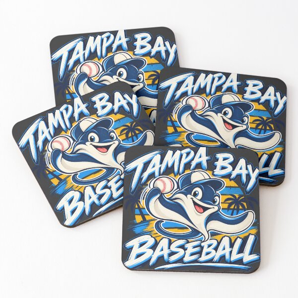 Item preview, Tampa Bay Baseball Ray Mascot Palm Trees Sunset Splash designed and sold by salmaousiri.