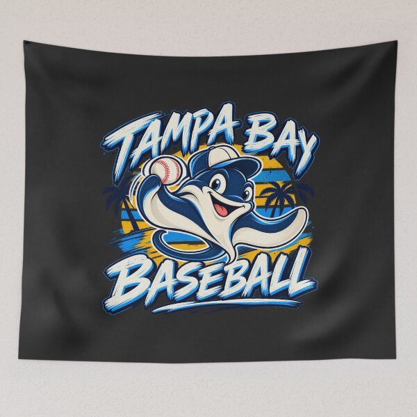 Item preview, Tampa Bay Baseball Ray Mascot Palm Trees Sunset Splash designed and sold by salmaousiri.