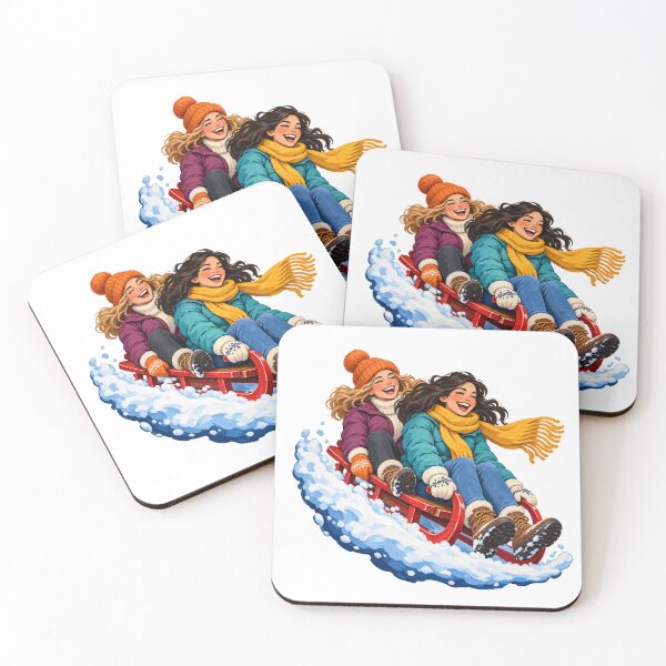 Item preview, Winter Friends Sledding Down a Snow Curve designed and sold by Drip stamp.