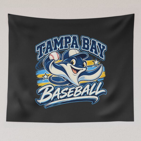 Item preview, Tampa Bay Baseball Ray Mascot Stars Blue Yellow Stripes designed and sold by salmaousiri.
