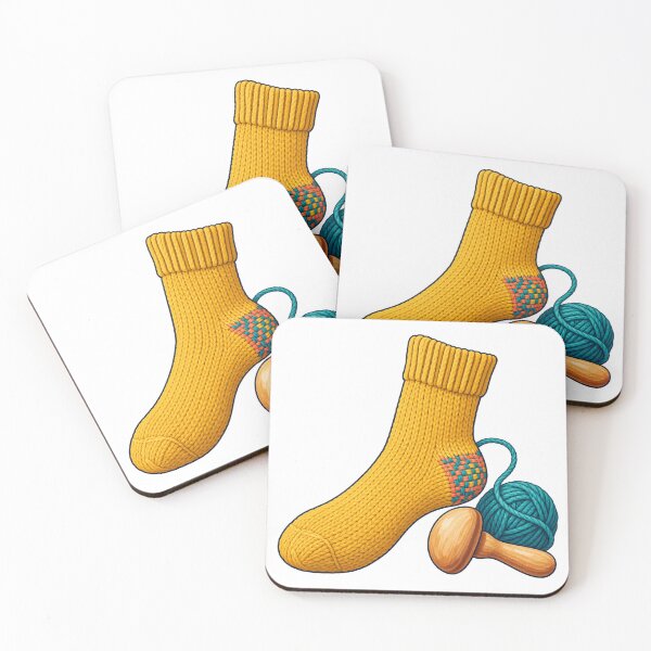 Item preview, Visible Mending Yellow Sock and Darning Mushroom designed and sold by Drip stamp.