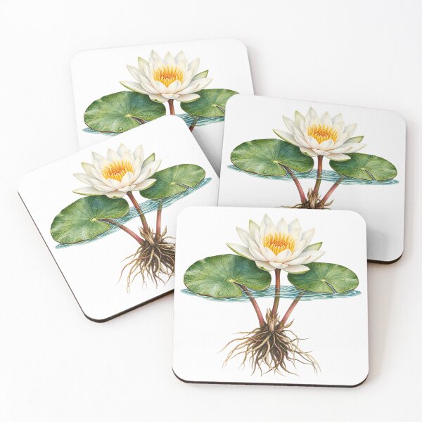 Item preview, Water Lily Flower with Floating Roots designed and sold by Drip stamp.