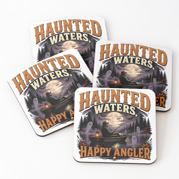 Item preview, Haunted Waters, Happy Angler – Funny Halloween Fishing Gift designed and sold by CuteDesignables.