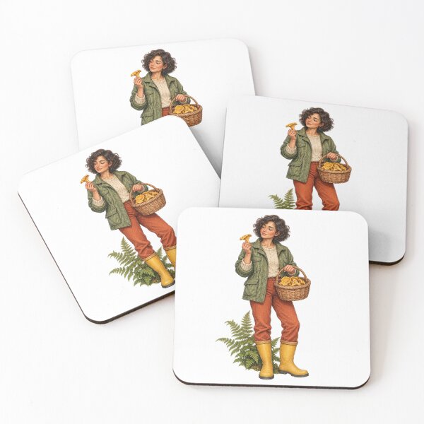 Item preview, Forager Carrying a Basket of Chanterelles designed and sold by Drip stamp.