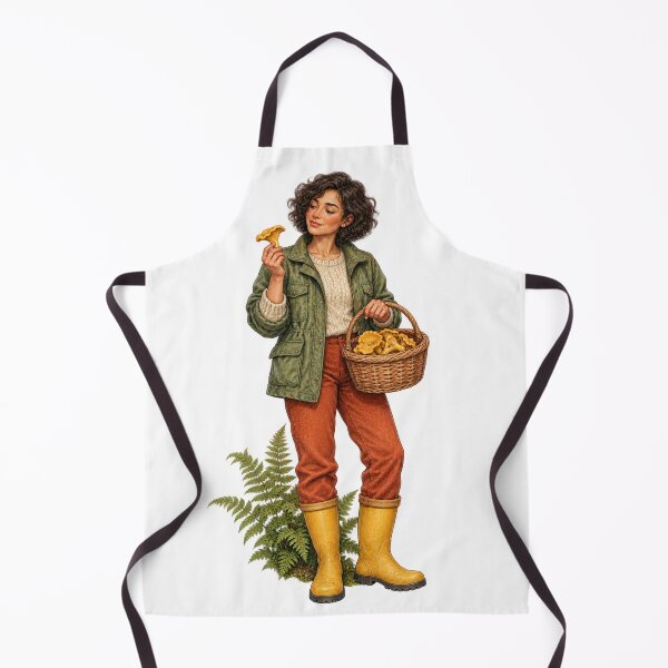 Item preview, Forager Carrying a Basket of Chanterelles designed and sold by Drip stamp.