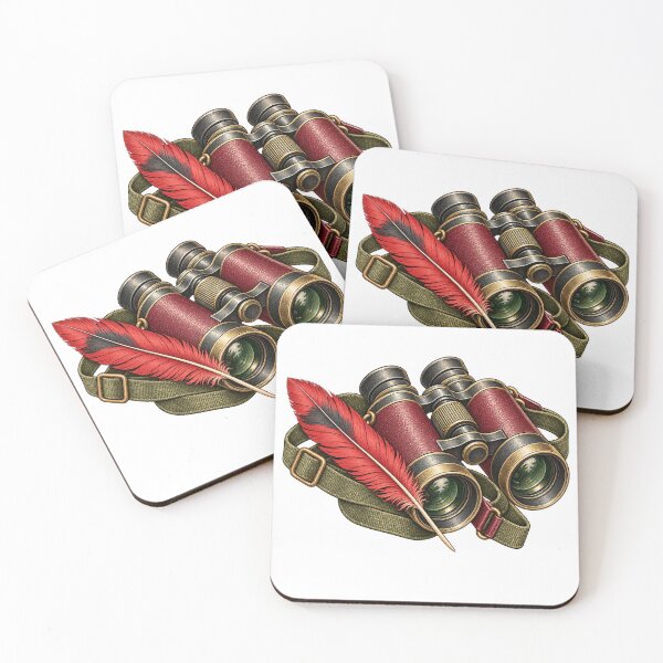Item preview, Vintage Binoculars with a Red Feather designed and sold by Drip stamp.