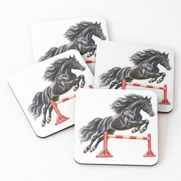 Item preview, Black Horse Clearing a Simple Jump designed and sold by Drip stamp.