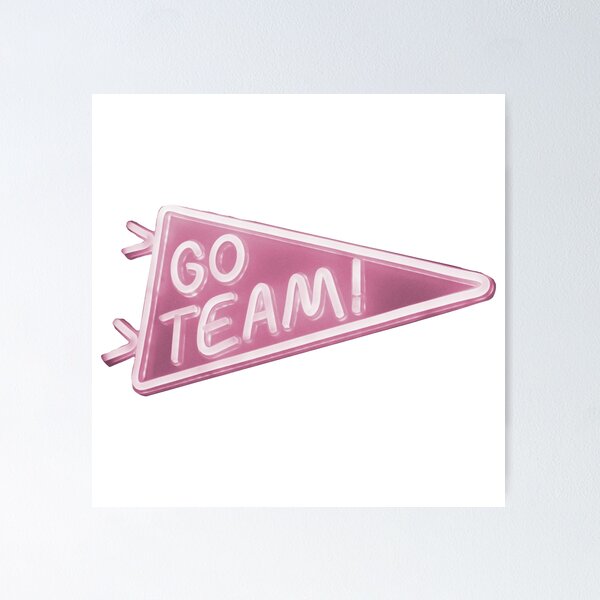 Item preview, Go Team Pennant Flag - pink designed and sold by Green Crayon Art.