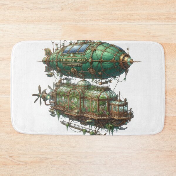 Item preview, Steampunk The Emerald Sky-Garden Airship Art designed and sold by Rahat3344.