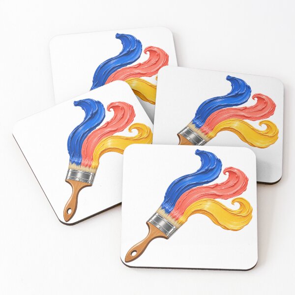 Item preview, Paintbrush Unfurling Bold Color Ribbons designed and sold by Drip stamp.