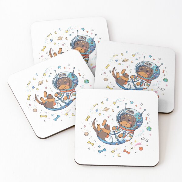 Item preview, Cute Astronaut Dachshund Floating in Space Art designed and sold by Rahat3344.