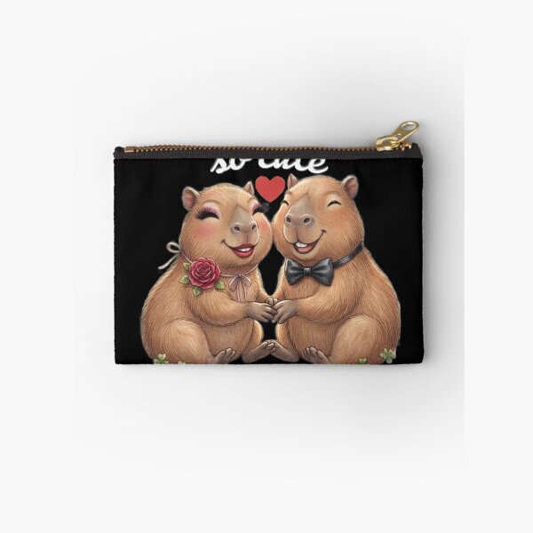 Item preview, So Cute Loving Capybaras With Rose And Bow Tie Art designed and sold by MaRCAStro.