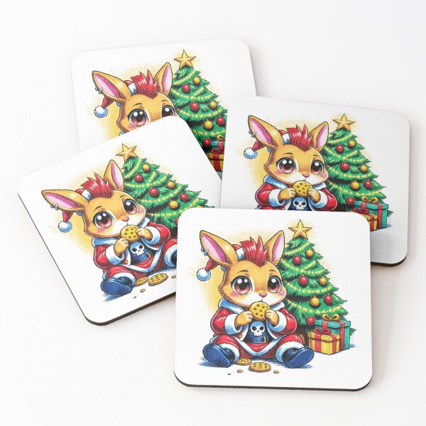 Item preview, Cozy Kawaii Christmas Punk Hare with Cookies designed and sold by vivendulies.