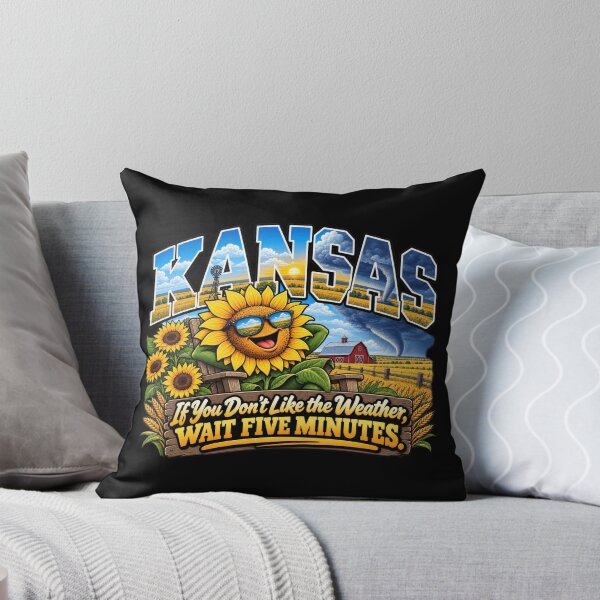 Item preview, Kansas Sunflower Tornado Humor – If You Don't Like the Weather Wait Five Minutes designed and sold by TheTrendsDesk.